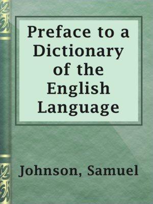 cover image of Preface to a Dictionary of the English Language